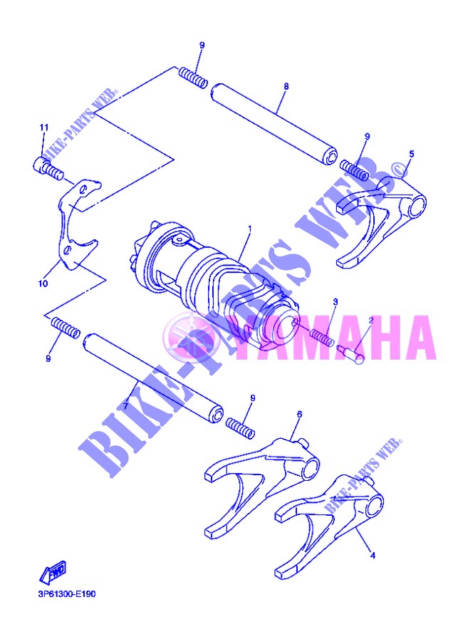 GEAR SHIFT SELECTOR DRUM / FORKS for Yamaha FJR1300A 2013