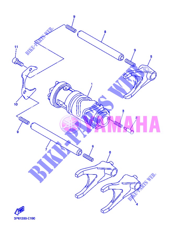 GEAR SHIFT SELECTOR DRUM / FORKS for Yamaha FJR1300A 2013