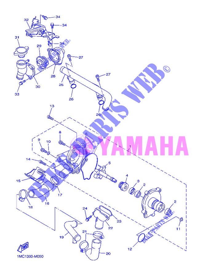 WATERPUMP / HOSES for Yamaha FJR1300A 2013