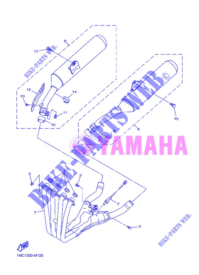 EXHAUST for Yamaha FJR1300A 2013