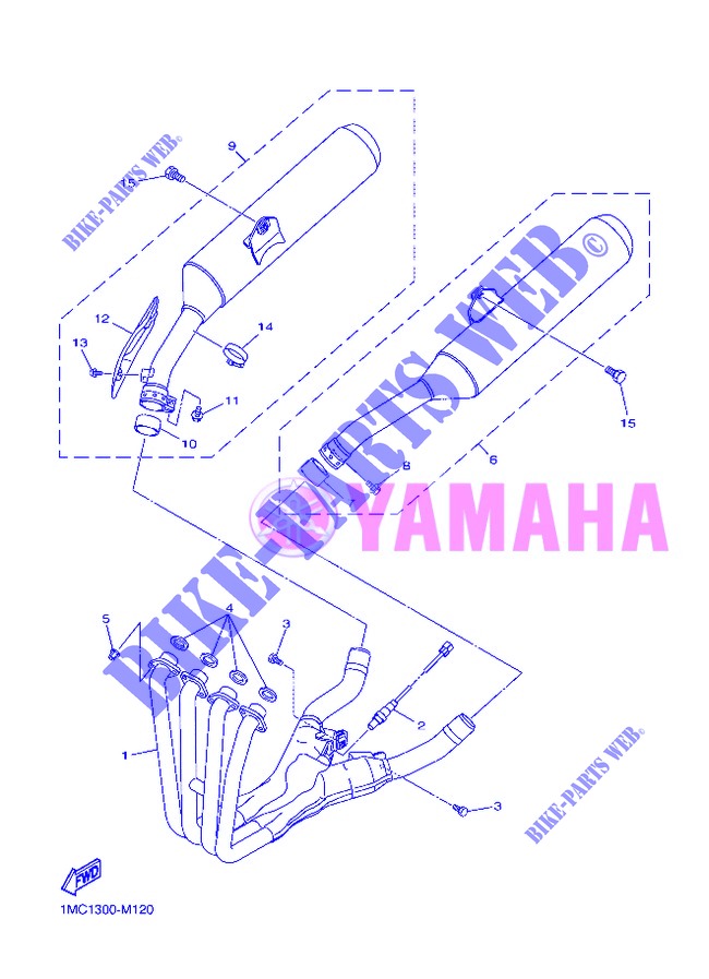 EXHAUST for Yamaha FJR1300AS 2013