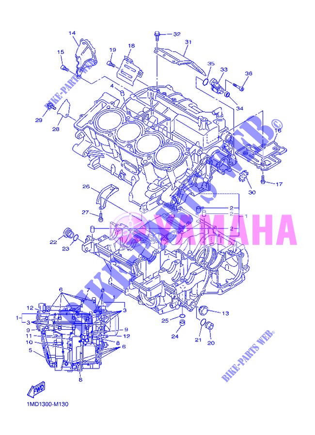 CRANKCASE for Yamaha FJR1300AS 2013