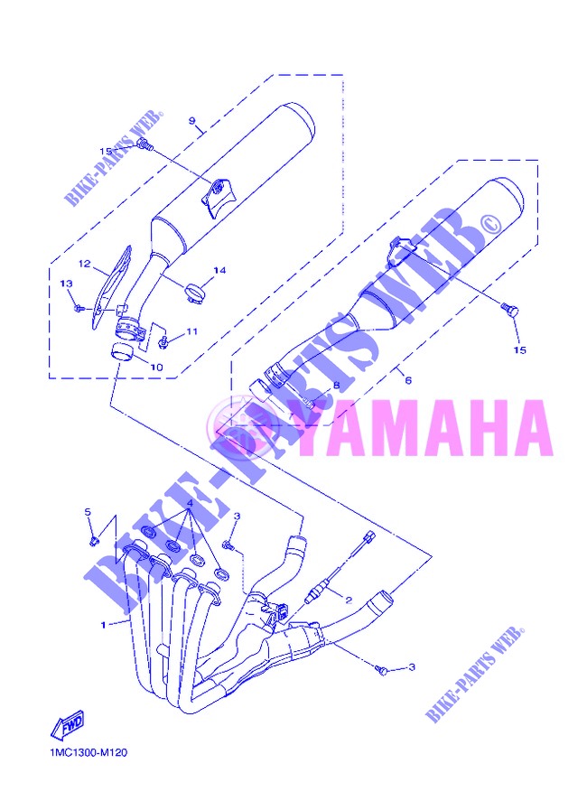 EXHAUST for Yamaha FJR1300AS 2013
