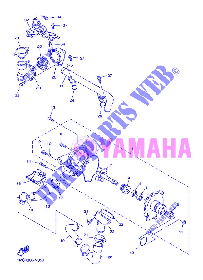 WATERPUMP / HOSES for Yamaha FJR1300AS 2013