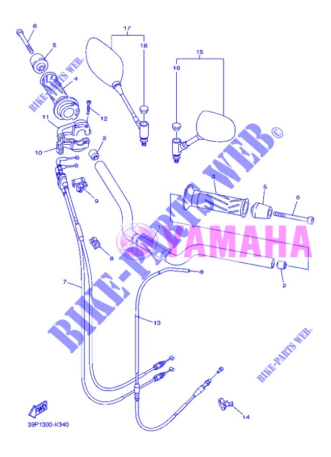 HANDLEBAR & CABLES for Yamaha FZ8N 2013