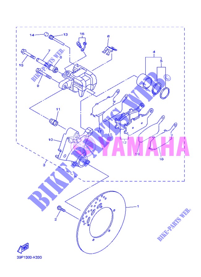 REAR BRAKE CALIPER for Yamaha FZ8N 2013