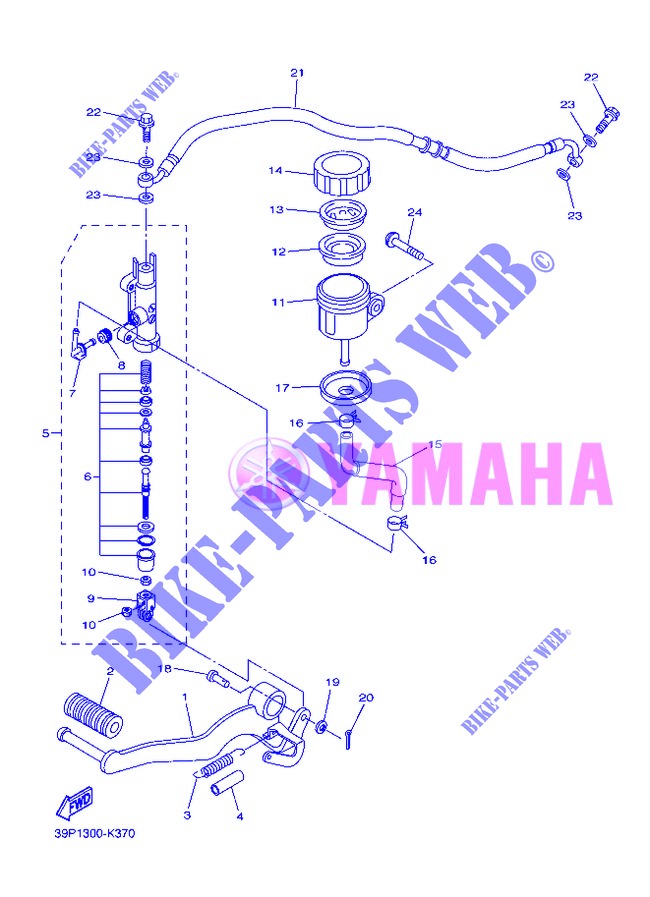 REAR BRAKE MASTER CYLINDER for Yamaha FZ8N 2013
