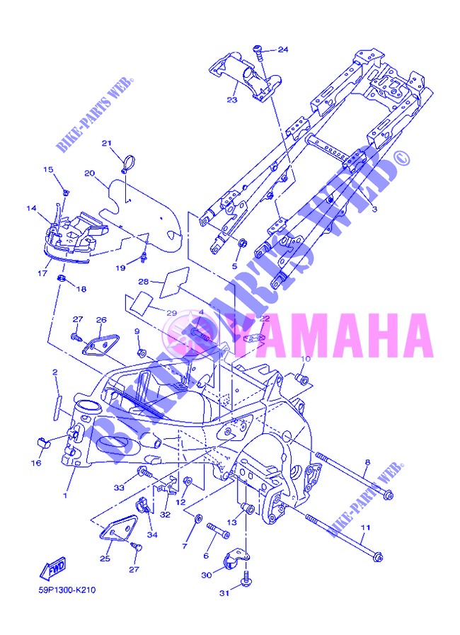 FRAME for Yamaha FZ8NA 2013