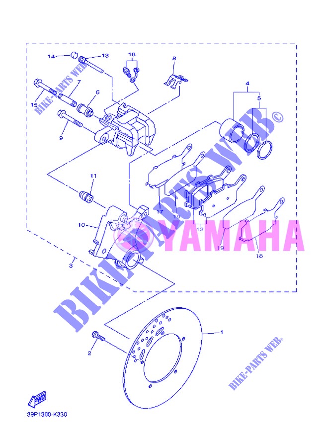 REAR BRAKE CALIPER for Yamaha FZ8NA 2013