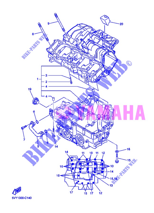 CRANKCASE for Yamaha FZ8NA 2013
