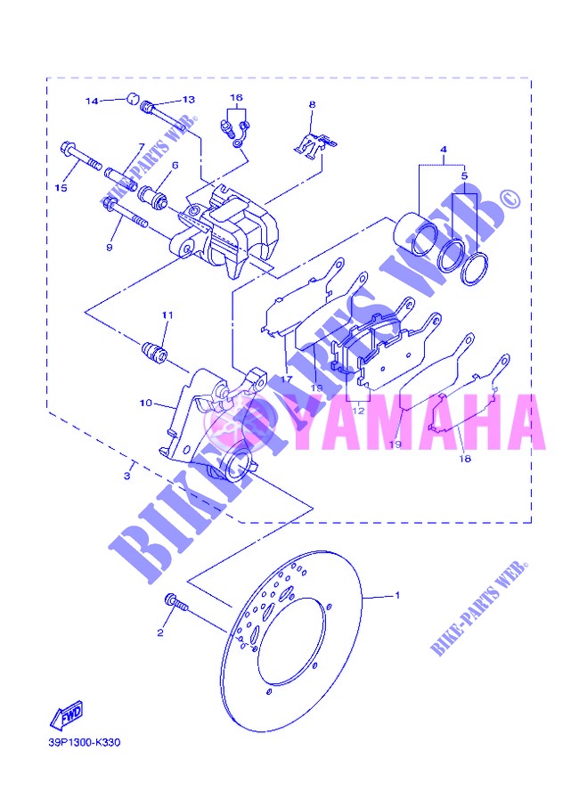 REAR BRAKE CALIPER for Yamaha FZ8NA 2013
