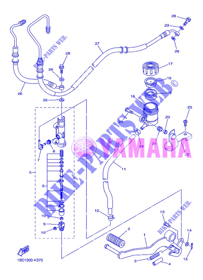 REAR BRAKE MASTER CYLINDER for Yamaha FZ8NA 2013