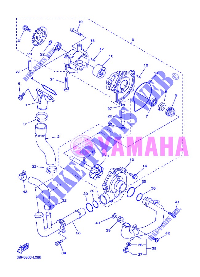 WATERPUMP / HOSES for Yamaha FZ8NA 2013