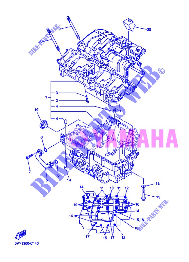 CRANKCASE for Yamaha FZ8S 2013