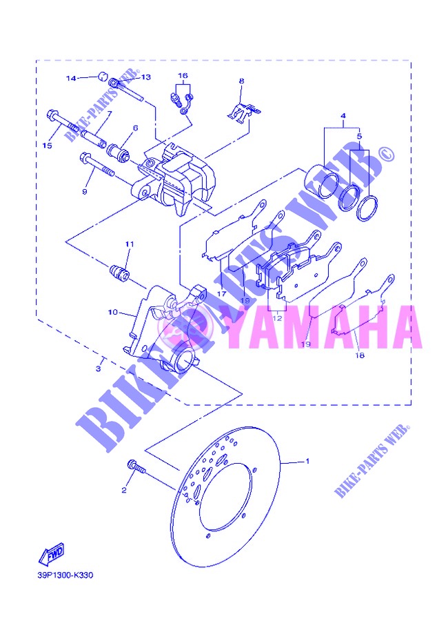 REAR BRAKE CALIPER for Yamaha FZ8S 2013