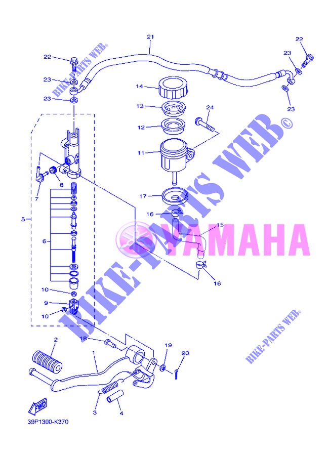REAR BRAKE MASTER CYLINDER for Yamaha FZ8S 2013