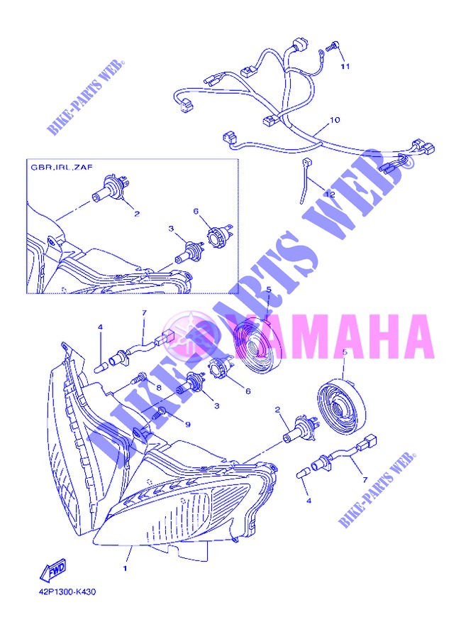 HEADLIGHT for Yamaha FZ8S 2013