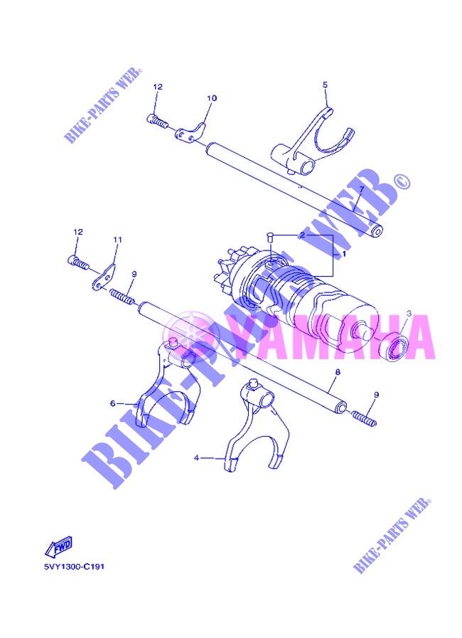 GEAR SHIFT SELECTOR DRUM / FORKS for Yamaha FZ8SA 2013