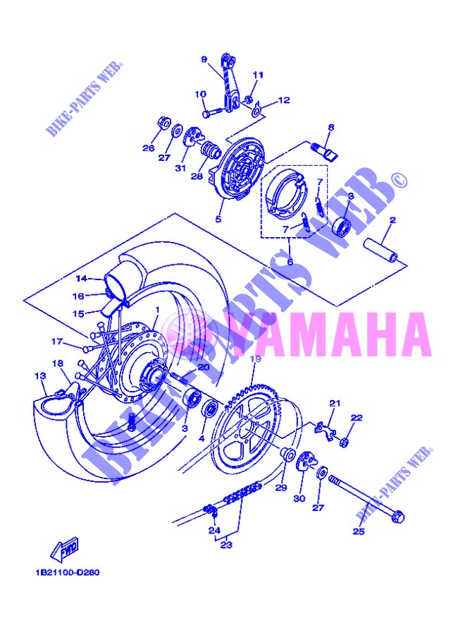 REAR WHEEL for Yamaha TT-R125LWE 2013