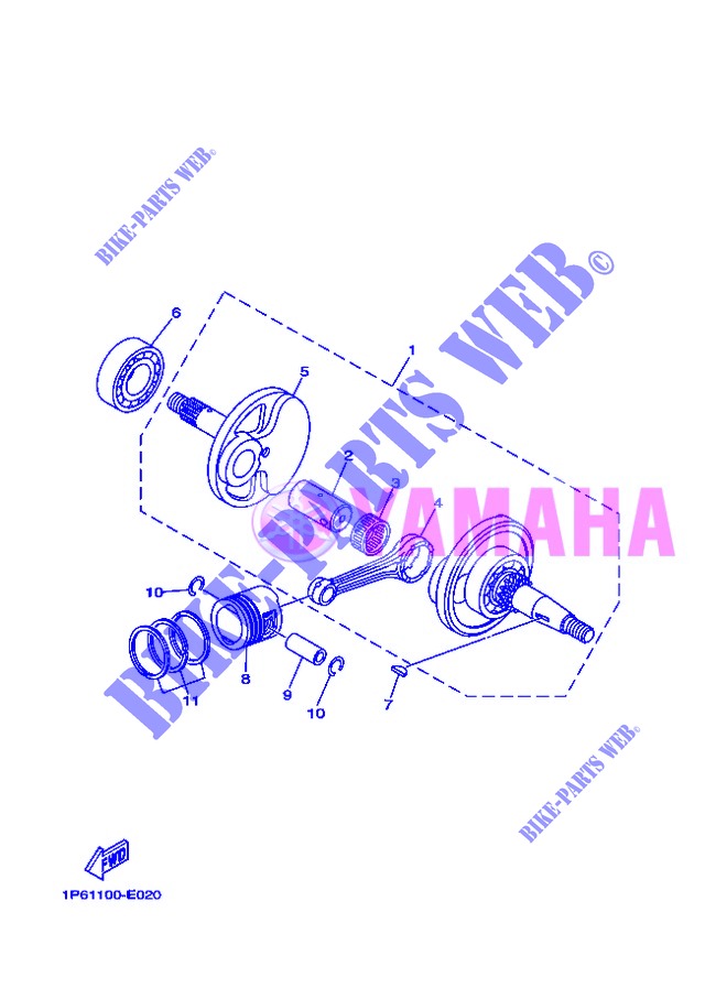 CRANKSHAFT / PISTON for Yamaha TTR 50 ELECTRIC START 2013