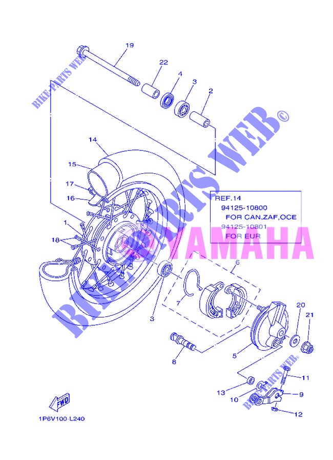 FRONT WHEEL for Yamaha TTR 50 ELECTRIC START 2013