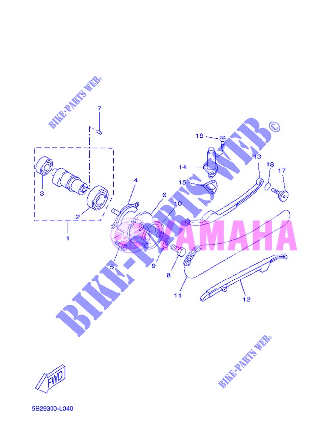 CAMSHAFT / TIMING CHAIN for Yamaha VP250 2013