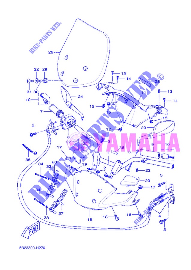 HANDLEBAR & CABLES for Yamaha VP250 2013