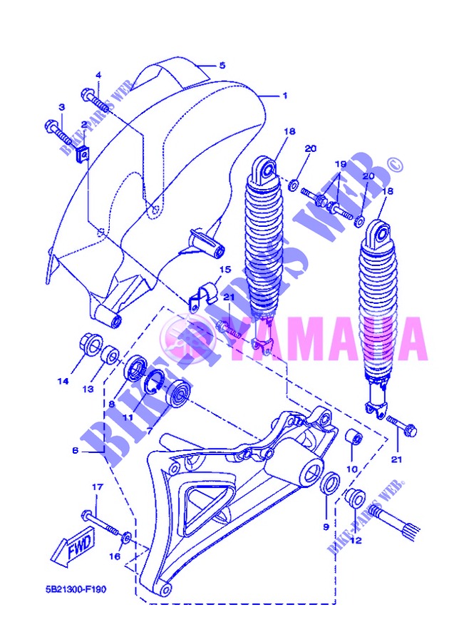 SWINGARM / SHOCK ABSORBER for Yamaha VP250 2013