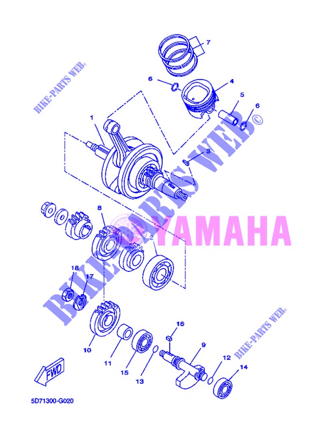 CRANKSHAFT / PISTON for Yamaha WR 125 X 2013