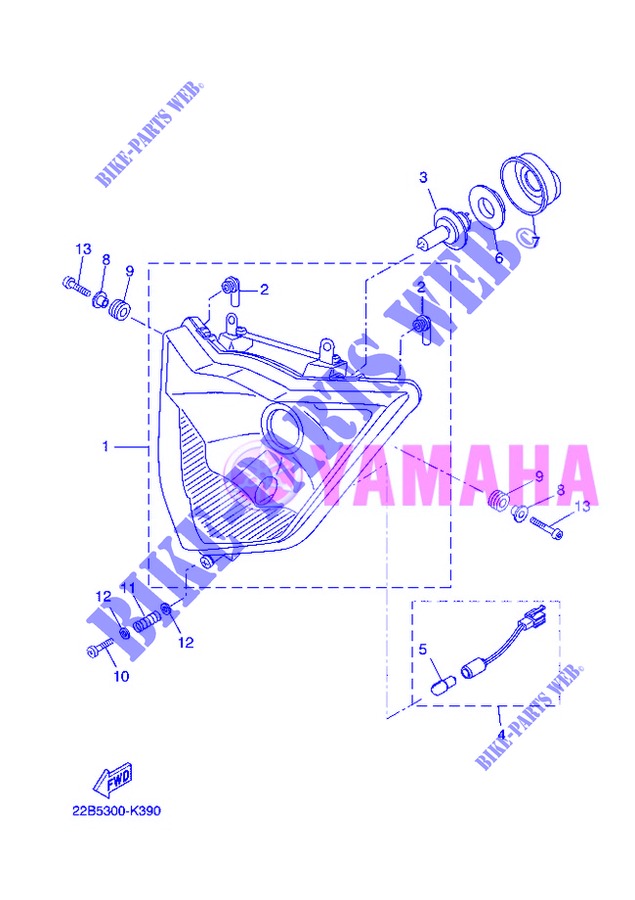 HEADLIGHT for Yamaha WR 125 X 2013