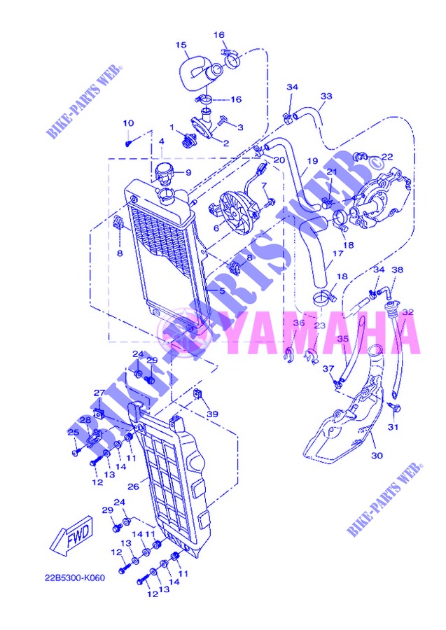 RADIATOR / HOSES for Yamaha WR 125 X 2013