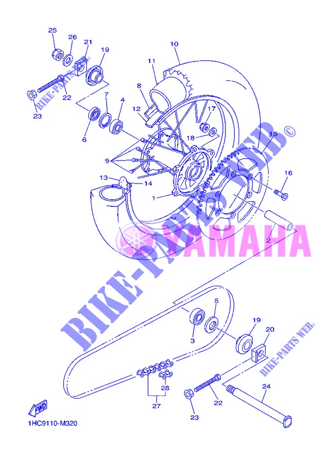 REAR WHEEL for Yamaha WR250F 2013
