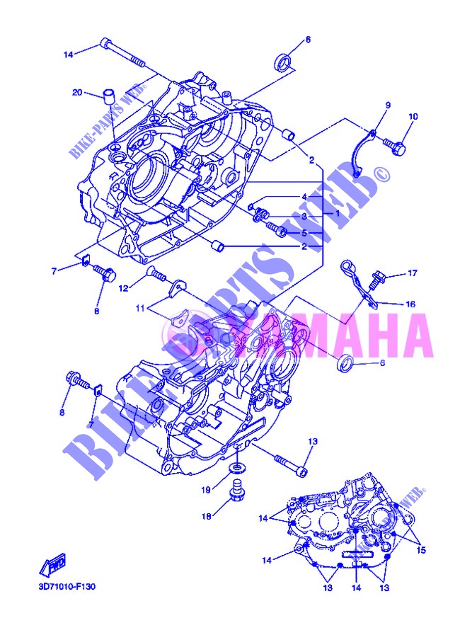 CRANKCASE for Yamaha WR250R 2013