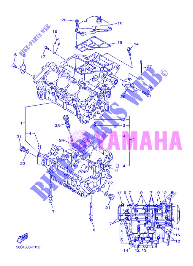 CRANKCASE for Yamaha DIVERSION 600 F 2013
