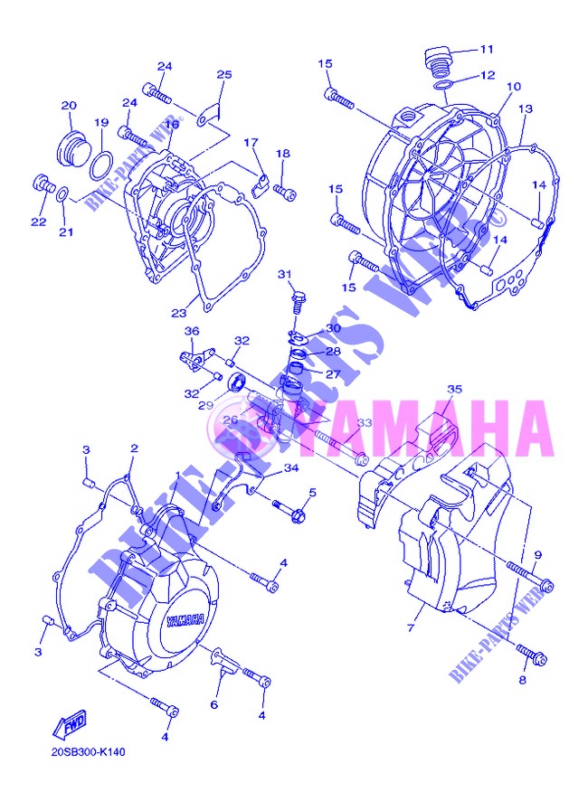 COVER   ENGINE 1 for Yamaha DIVERSION 600 F 2013