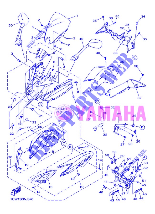 COVER 1 for Yamaha DIVERSION 600 F 2013