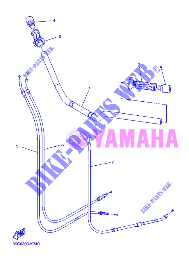 HANDLEBAR & CABLES for Yamaha DIVERSION 600 F 2013