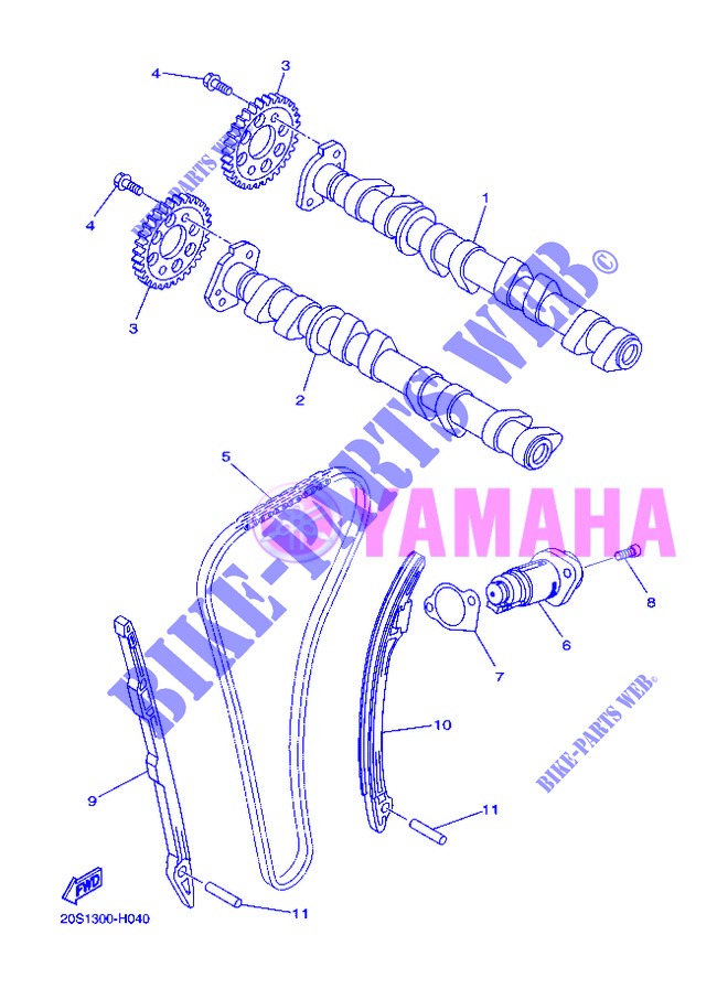CAMSHAFT / TIMING CHAIN for Yamaha DIVERSION 600 F 2013