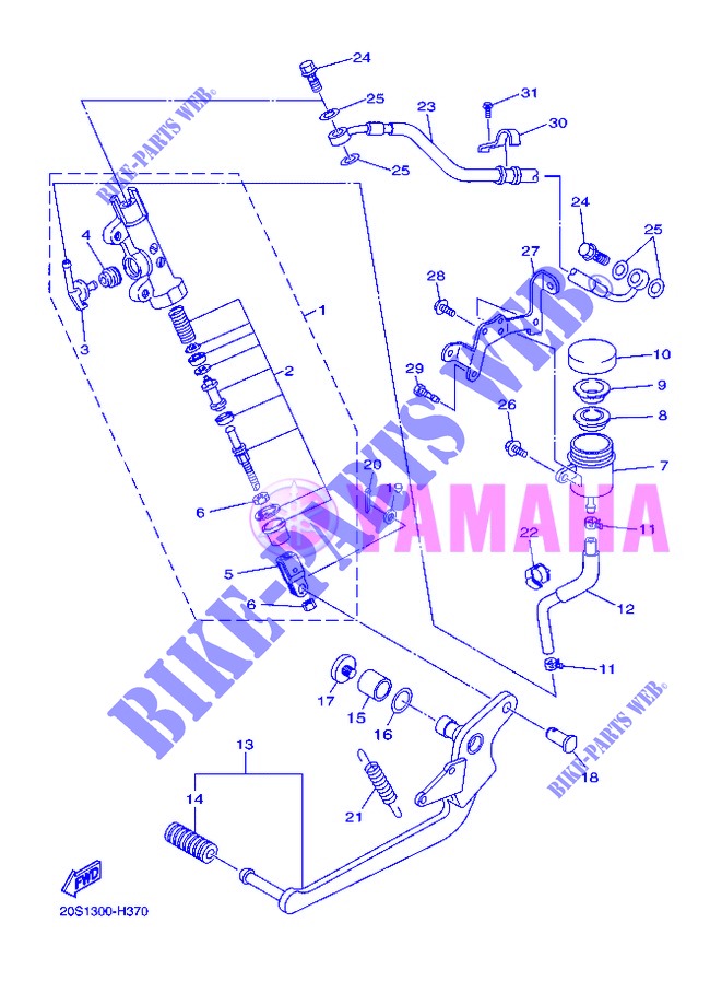REAR BRAKE MASTER CYLINDER for Yamaha DIVERSION 600 F 2013