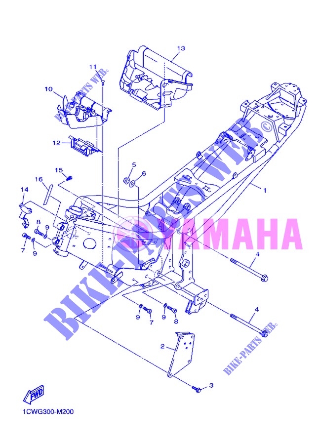 FRAME for Yamaha DIVERSION 600 F ABS 2013