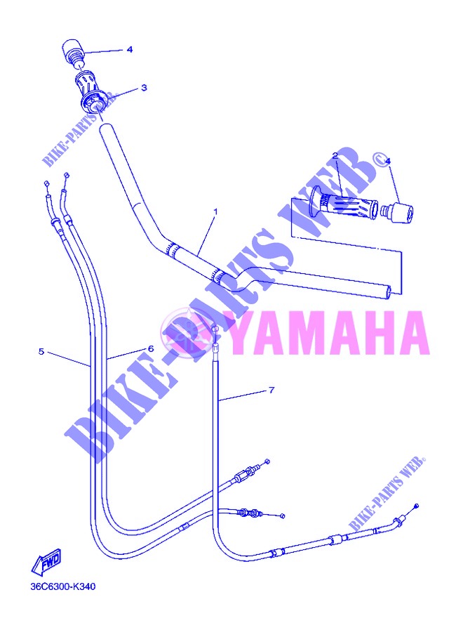 HANDLEBAR & CABLES for Yamaha DIVERSION 600 F ABS 2013