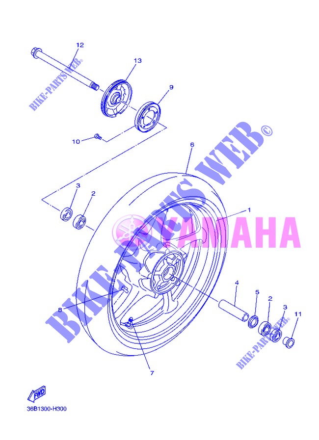 FRONT WHEEL for Yamaha DIVERSION 600 F ABS 2013