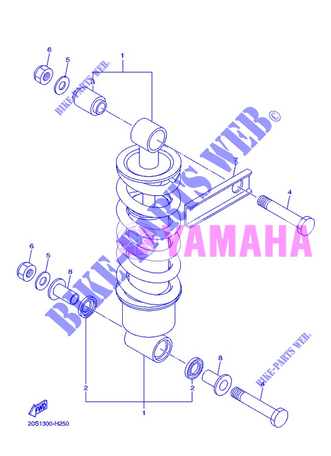 REAR SHOCK ABSORBER for Yamaha DIVERSION 600 F ABS 2013