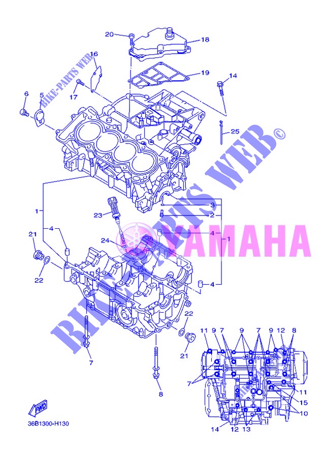 CRANKCASE for Yamaha DIVERSION 600 F ABS 2013