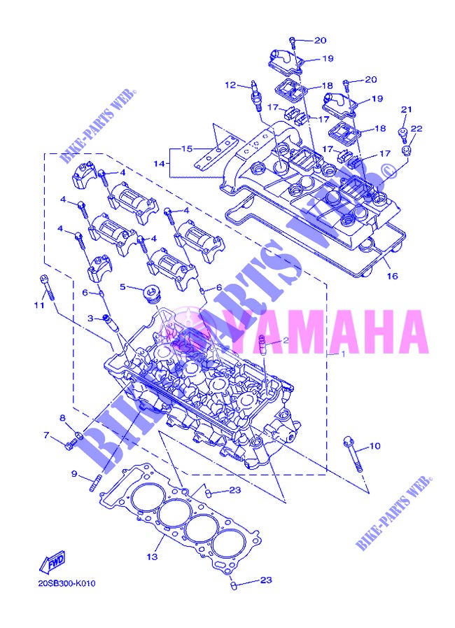 CYLINDER HEAD  for Yamaha DIVERSION 600 F ABS 2013