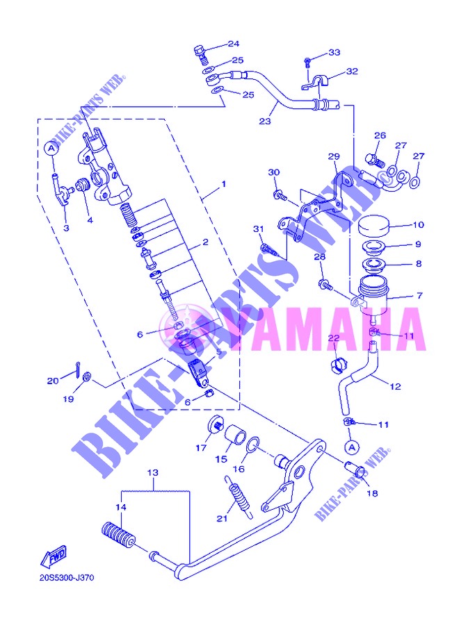 REAR BRAKE MASTER CYLINDER for Yamaha XJ6N 2013