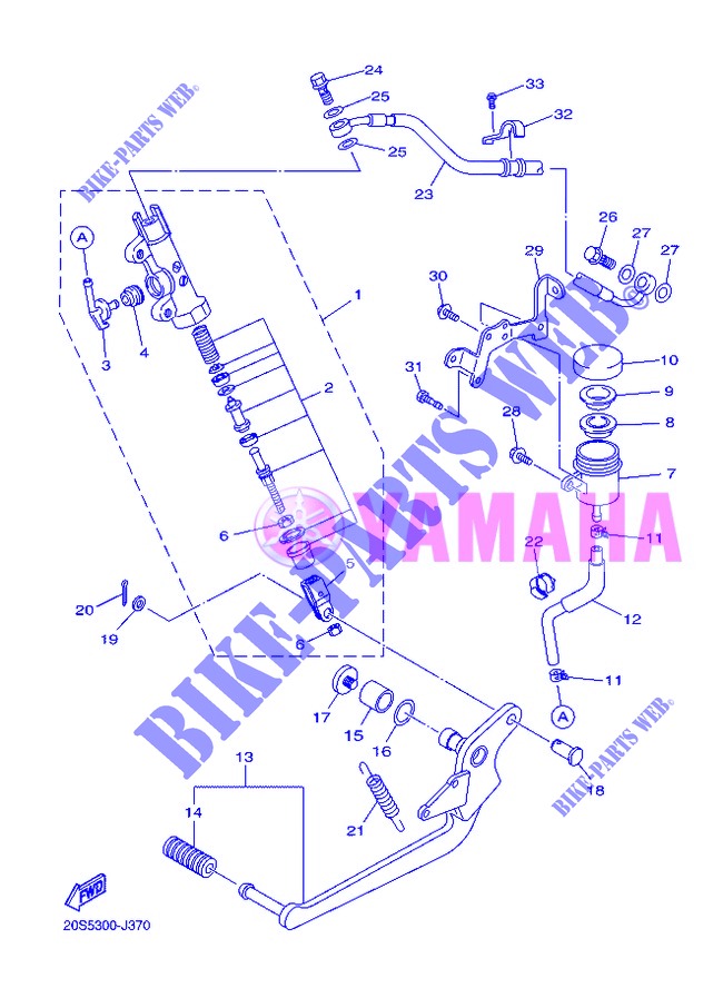 REAR BRAKE MASTER CYLINDER for Yamaha XJ6N 2013