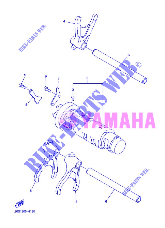 GEAR SHIFT SELECTOR DRUM / FORKS for Yamaha XJ6NA 2013