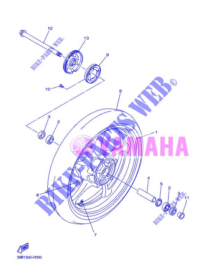 FRONT WHEEL for Yamaha XJ6NA 2013
