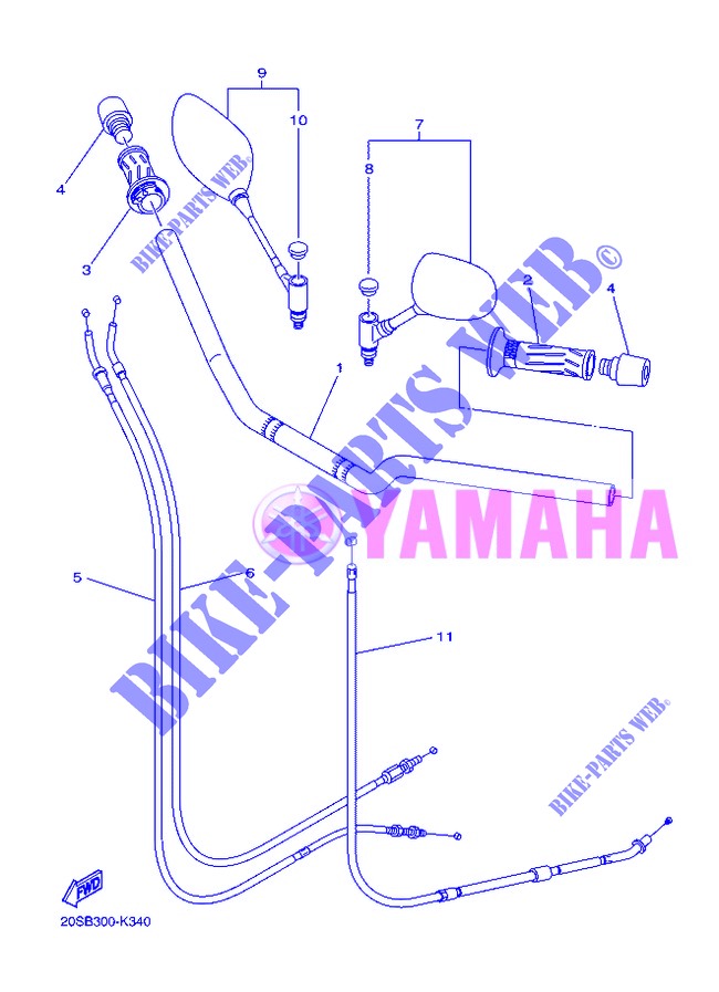 HANDLEBAR & CABLES for Yamaha XJ6NA 2013